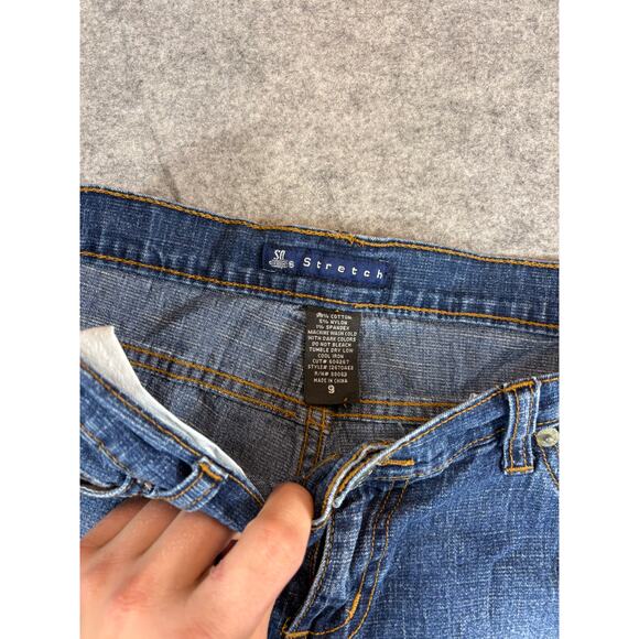 SO GSJC Capri Jeans Womens Size 9 Blue Denim Stretch Mid Rise Streetwear Y2K - Picture 5 of 6